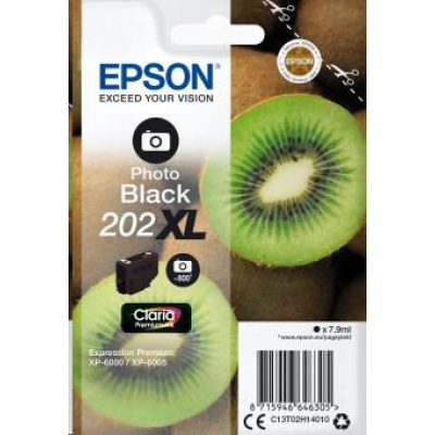 EPSON ink čer Singlepack "Kiwi" Photo Black 202XL Claria Premium Ink 7,9 ml