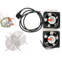 19" ventilace pro nástěnné rozvaděče XtendLan, 2 ventilátory, napájecí kabel, spojovací materiál