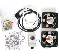 19" ventilace pro nástěnné rozvaděče XtendLan, termostat, 2 ventilátory, napájecí kabel, spojovací materiál