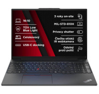 LENOVO NTB ThinkPad E16 AMD G2 - Ryzen5 7535U,16" WUXGA,16GB,256SSD,FHD+IRcam,W11P,5y onsite,5y KYD