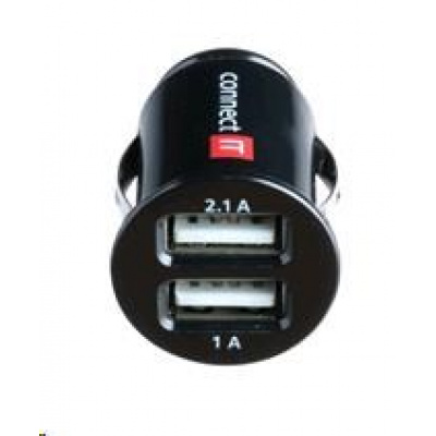 CONNECT IT USB micro nabíječka do auta 2x USB, černá (5V/2,1A + 5V/1A)