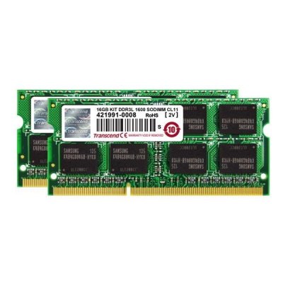 SODIMM DDR3L 16GB KIT 1600MHz TRANSCEND 2Rx8 CL11