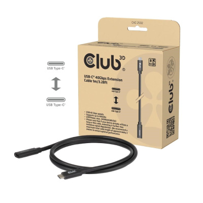 Club3D Prodlužovací kabel USB-C 8K60Hz, 40Gbps, Power Delivery 240W, (M/F), 100cm