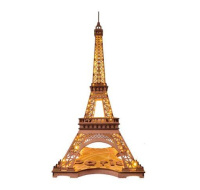 RoboTime 3D Dřevěné puzzle Rolife Noc Eiffelovy věže svítící
