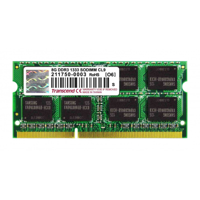 SODIMM DDR3 8GB 1333MHz TRANSCEND 2Rx8 CL9