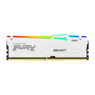 KINGSTON DIMM DDR5 16GB 6400MT/s CL32 Non-ECC FURY Beast RGB XMP, Bílá