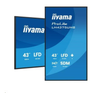 iiyama ProLite LH4375UHS-B2AG, 4K, USB, RS232, Ethernet, Wi-Fi, Android, kit (RS232), black