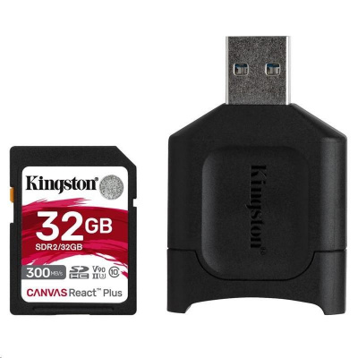 Kingston 32GB SDHC React Plus SDR2 + MLP SD čtečka