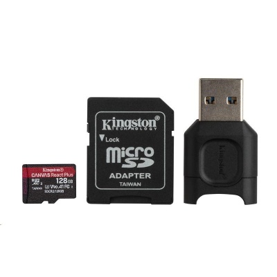 Kingston 128GB microSDXC React Plus SDCR2 + Adapter + MLPM čtečka