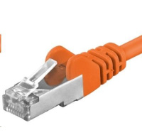 PREMIUMCORD Patch kabel CAT6a S-FTP, RJ45-RJ45, AWG 26/7 7m oranžová