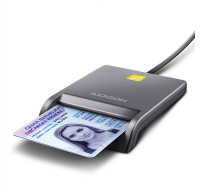 BAZAR - AXAGON CRE-SM3T, USB-A FlatReader čtečka kontaktních karet Smart card (eObčanka), kabel 1.3m - Poškozený obal (K
