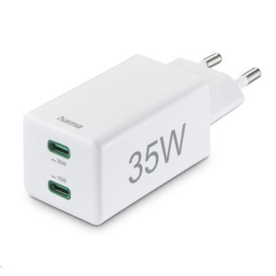 Hama rychlá USB nabíječka, 2x USB-C PD/QC, 35 W