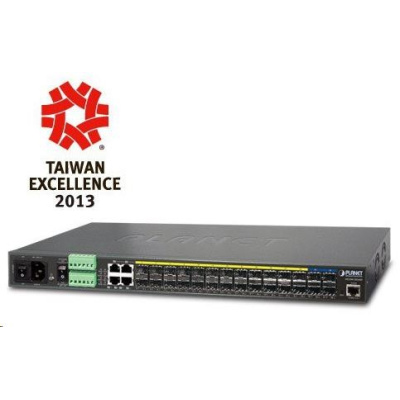 Planet MGSW-28240F Metro switch 24x SFP(DDM), 4x SFP+, 4x TP, AC+DC, DI/O, Web/SNMPv3, IGMPv3, IPv6