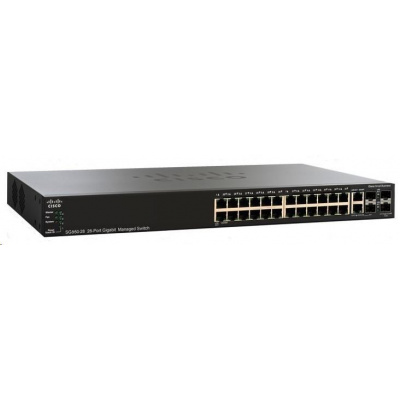 Cisco switch SG350-28-RF 24x10/100/1000, 2xSFP, 2xGbE SFP/RJ-45, REFRESH
