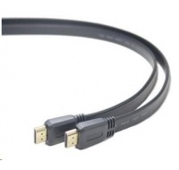 PREMIUMCORD HDMI High Speed + Ethernet plochý kabel, zlacené konektory, 1m