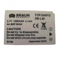 Braun akumulátor SANYO DB-L40, 1200mAh