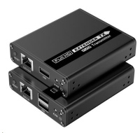BAZAR - PremiumCord HDMI KVM extender FULL HD 1080p na 70m s přenosem USB - Poškozený obal (Komplet)