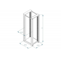 TRITON 19" montážní rám 37U, dvoudílný, hloubka 800mm