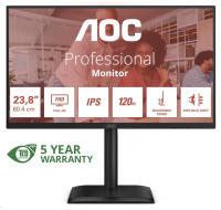 AOC MT 23,8" 24E4U - 1920x1080,IPS,120Hz,1xVGA,1xHDMI,1xDP,USBhub,Repro,Pivot