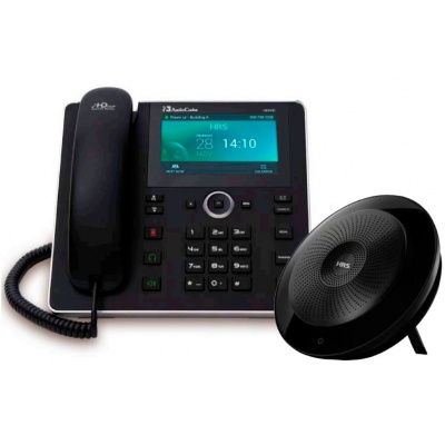 AudioCodes IP konferenční telefon UC-HRS-457 s externím reproduktorem, napájecí zdroj