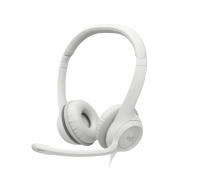 Logitech Headset H390, drátový, USB, bílá