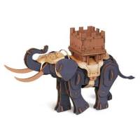 RoboTime Dřevěná skládačka Bojovný slon