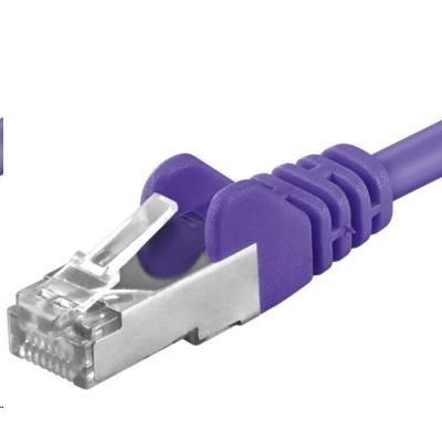 PREMIUMCORD Patch kabel CAT6a S-FTP, RJ45-RJ45, AWG 26/7 10m fialová