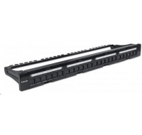 Intellinet Patch Panel 19", prázdný pro 24 portů, 1U, černý