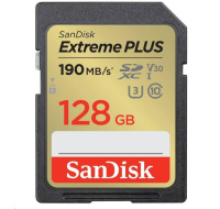 SanDisk SDXC karta 128GB Extreme PLUS (190 MB/s Class 10, UHS-I U3 V30)