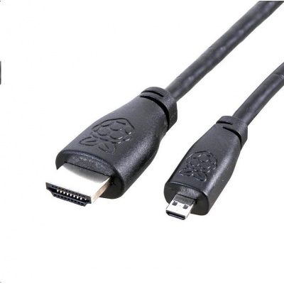 Raspberry Pi kabel microHDMI pro Raspberry Pi 4B, 2m, černá