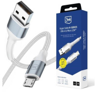 3mk kabel Hyper Cable N-SERIES A to Micro 1m 5V/2.4A 12W White / Black