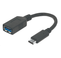 MANHATTAN Kabel Superspeed USB-C na USB, 15cm, černá