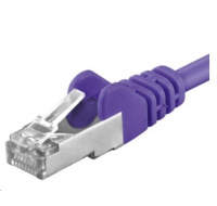 PREMIUMCORD Patch kabel CAT6a S-FTP, RJ45-RJ45, AWG 26/7 0,25m fialová