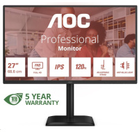 AOC MT 27" 27E4U - 1920x1080,IPS,120Hz,1xVGA,1xHDMI,1xDP,USBhub,Repro,Pivot
