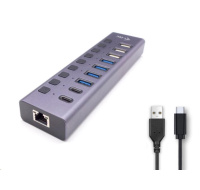 i-tec USB 3.0/USB-C nabíjecí HUB 9port LAN + Power Adapter 60 W