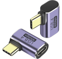 PremiumCord Adaptér USB-C na USB-C, USB 4.0, zahnutý 90°