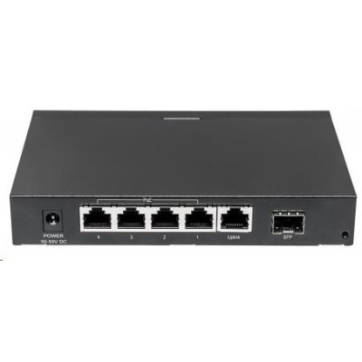 Intellinet 5-port Gigabit PoE Switch, 4x GbE PoE+, 1x GbE/SFP combo, PoE 80W, fanless