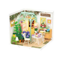 RoboTime Miniatura domečku Posezení s čajem v kvetoucí zahradě