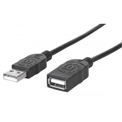 MANHATTAN Kabel USB 2.0 prodlužovací  A Male / A Female 1,8m černý