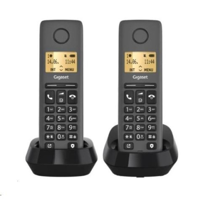 BAZAR - Gigaset Basic 100 Duo Black - Poškozený obal (Komplet)