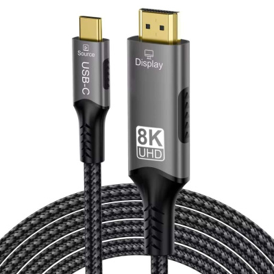 PremiumCord USB-C na HDMI kabel 2m rozlišení obrazu 8K@60Hz,4K@144Hz Aluminium