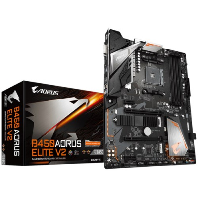 GIGABYTE MB Sc AM4 B450 AORUS ELITE V2, AMD B450, 4xDDR4, 1xDVI, 1xHDMI