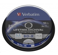 VERBATIM MDisc BD-R(10-pack)Spindle/4x/25GB