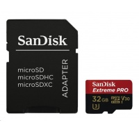 SanDisk Micro SDXC karta 32GB Extreme PRO (100MB/s, Class 10 UHS-I V30) + adaptér