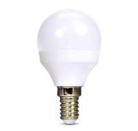 Solight LED žárovka, miniglobe, 6W, E14, 3000K, 510lm, bílé provedení