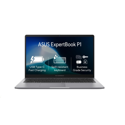 ASUS NTB ExpertBook P1 (P1503CVA-S7I38512), i3-1315U, 15.6" FHD, 8GB, 512GB SSD, UHD, No OS, Misty Grey