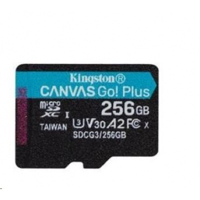 Kingston 256GB microSDXC Canvas Go Plus 170R A2 U3 V30 Single Pack bez ADP