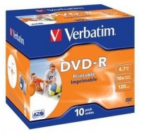 VERBATIM DVD-R (10-pack)Printable/16x/4.7GB/Jewel