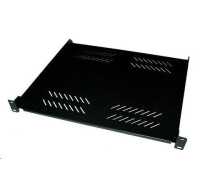 BAZAR - XtendLan 19" police s perforací 1U/400mm, nosnost 25kg, černá - poškozeno, prohnuté