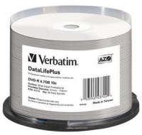 VERBATIM DVD-R(50-Pack)Spindle/Printable/16x/4.7GB/WIDE PRINTABLE SURFACE NON-ID